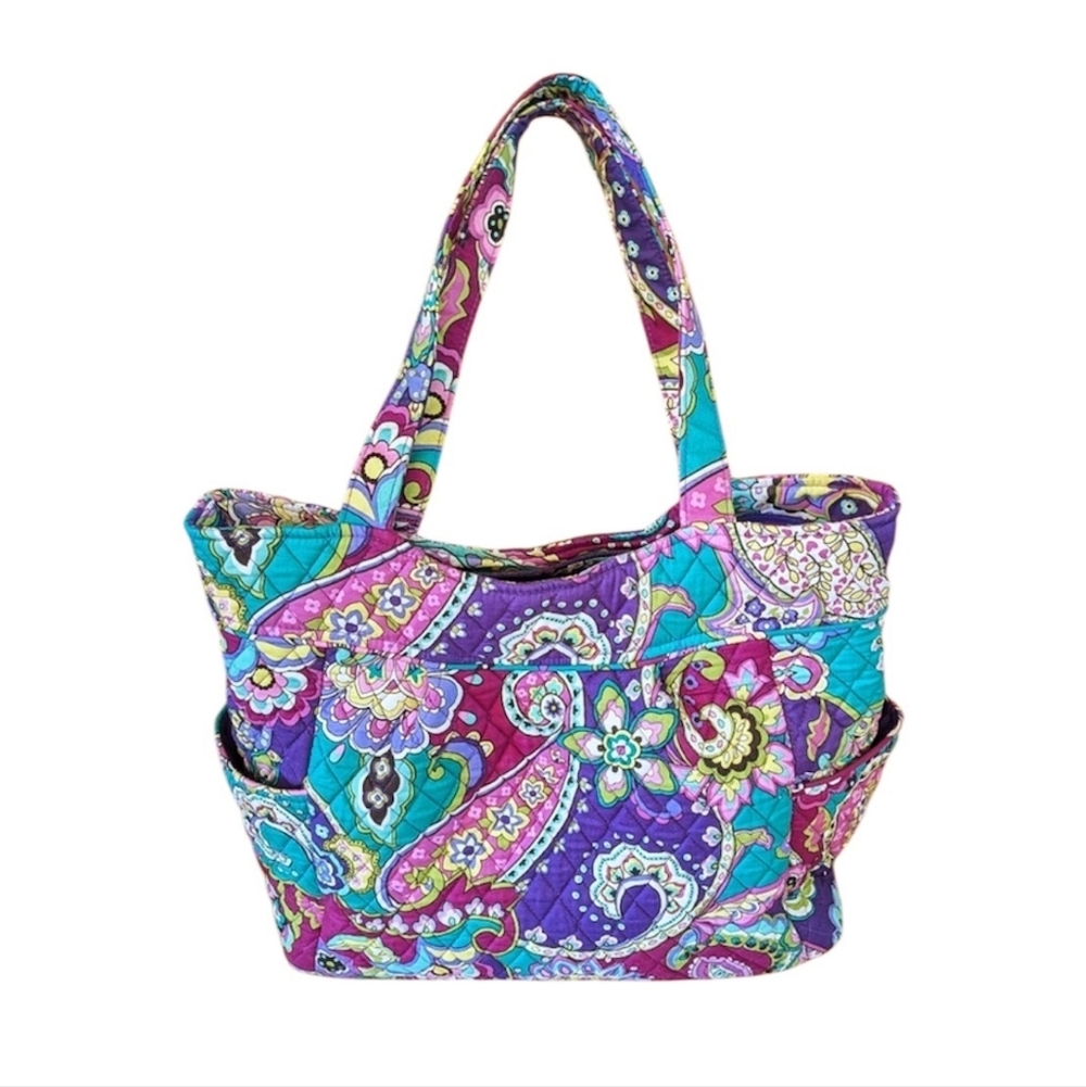 Vera Bradley Pleated Heather Quilted Cotton Large Tote